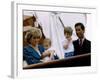 Prince Charles stands holding sons Prince William and Prince Harry with Princess Diana, Circa 1985-null-Framed Photographic Print