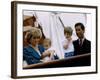 Prince Charles stands holding sons Prince William and Prince Harry with Princess Diana, Circa 1985-null-Framed Photographic Print