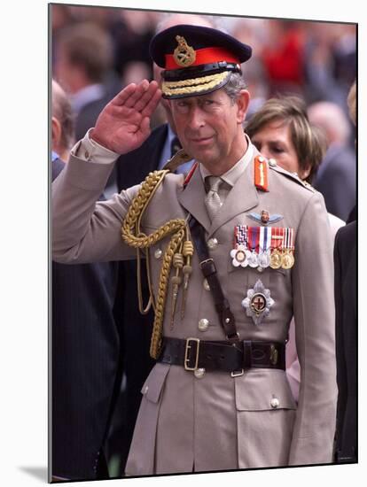 Prince Charles Takes Salute and Meets Veterans of Dunkirk-null-Mounted Photographic Print