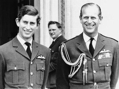 'Prince Charles, the Prince of Wales, with His Father Prince Philip