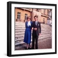 Prince Charles with His Fiancee Lady Diana Spencer After Announcing Their Engagement February 1981-null-Framed Photographic Print