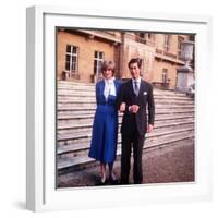 Prince Charles with His Fiancee Lady Diana Spencer After Announcing Their Engagement February 1981-null-Framed Photographic Print