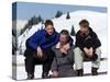 Prince Charles with His Two Sons Prince William and Prince Harry on the Ski Slopes in Klosters-null-Stretched Canvas