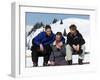 Prince Charles with His Two Sons Prince William and Prince Harry on the Ski Slopes in Klosters-null-Framed Photographic Print