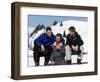Prince Charles with His Two Sons Prince William and Prince Harry on the Ski Slopes in Klosters-null-Framed Photographic Print