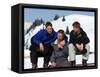 Prince Charles with His Two Sons Prince William and Prince Harry on the Ski Slopes in Klosters-null-Framed Stretched Canvas