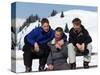 Prince Charles with His Two Sons Prince William and Prince Harry on the Ski Slopes in Klosters-null-Stretched Canvas