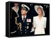 Prince Charles with Princess Diana at British forces homecoming-Associated Newspapers-Framed Stretched Canvas