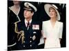 Prince Charles with Princess Diana at British forces homecoming-Associated Newspapers-Mounted Photo