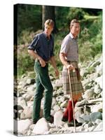 Prince Charles with Sons at Balmoral-null-Stretched Canvas