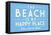 Prince Edward Island, Canada - The Beach is My Happy Place - Simply Said - Lantern Press Artwork-Lantern Press-Framed Stretched Canvas