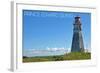 Prince Edward Island - Cape Jourimain Lighthouse and Bridge-Lantern Press-Framed Art Print