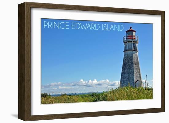 Prince Edward Island - Cape Jourimain Lighthouse and Bridge-Lantern Press-Framed Art Print