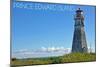 Prince Edward Island - Cape Jourimain Lighthouse and Bridge-Lantern Press-Mounted Art Print