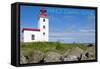 Prince Edward Island - Caribou Lighthouse-Lantern Press-Framed Stretched Canvas