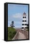 Prince Edward Island - Cedar Dunes Lighthouse-Lantern Press-Framed Stretched Canvas