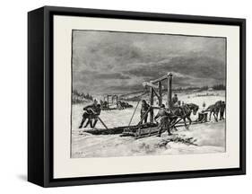 Prince Edward Island, Digging Mussel Mud, Canada, Nineteenth Century-null-Framed Stretched Canvas