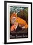 Prince Edward Island - Fox and Kit Letterpress-Lantern Press-Framed Art Print