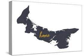 Prince Edward Island - Home - Gray on White-Lantern Press-Stretched Canvas