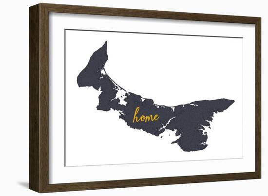 Prince Edward Island - Home - Gray on White-Lantern Press-Framed Art Print