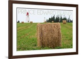Prince Edward Island - Lighthouse and Farm-Lantern Press-Framed Premium Giclee Print