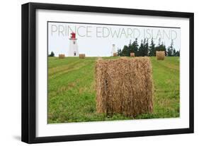 Prince Edward Island - Lighthouse and Farm-Lantern Press-Framed Art Print