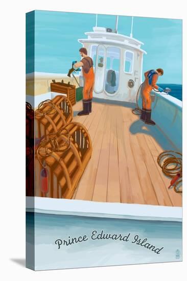 Prince Edward Island - Lobster Boat-Lantern Press-Stretched Canvas