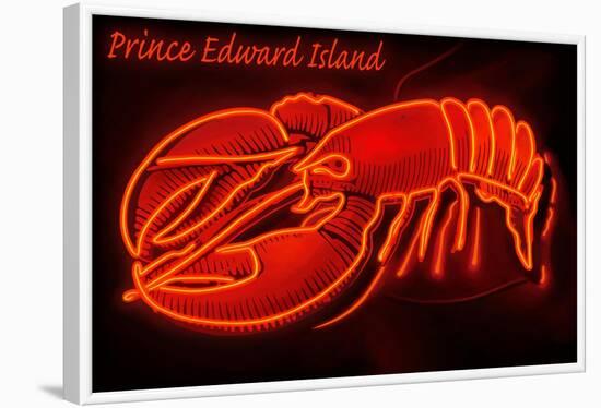 Prince Edward Island - Lobster Neon Sign-Lantern Press-Framed Art Print