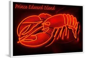 Prince Edward Island - Lobster Neon Sign-Lantern Press-Framed Art Print