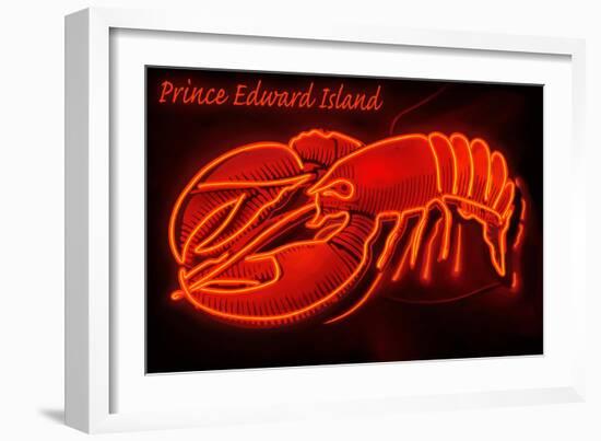 Prince Edward Island - Lobster Neon Sign-Lantern Press-Framed Art Print