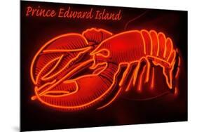 Prince Edward Island - Lobster Neon Sign-Lantern Press-Mounted Art Print