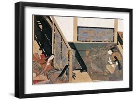 Prince Genji Playing Dice from Emakimono of Genji Monogatari-null-Framed Premium Giclee Print