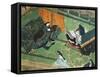 Prince Genji Visiting His Wife, Illustration for Tale of Genji, Japanese Novel-Murasaki Shikibu-Framed Stretched Canvas