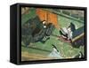 Prince Genji Visiting His Wife, Illustration for Tale of Genji, Japanese Novel-Murasaki Shikibu-Framed Stretched Canvas