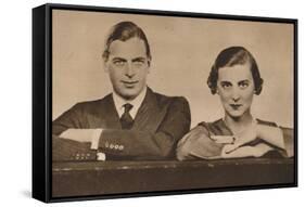 Prince George and Princess Marina, who became engaged on 28 August, 1934 (1935)-Unknown-Framed Stretched Canvas