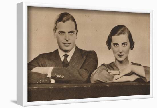Prince George and Princess Marina, who became engaged on 28 August, 1934 (1935)-Unknown-Framed Photographic Print