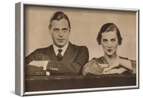 Prince George and Princess Marina, who became engaged on 28 August, 1934 (1935)-Unknown-Framed Photographic Print