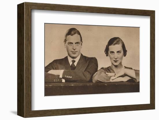 Prince George and Princess Marina, who became engaged on 28 August, 1934 (1935)-Unknown-Framed Photographic Print