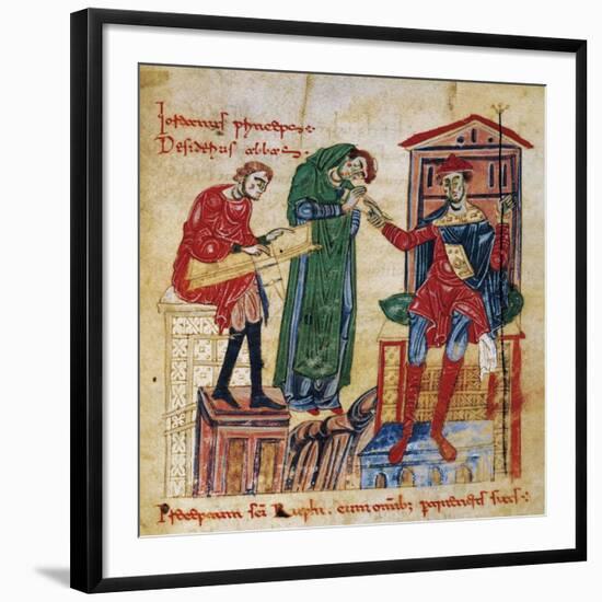 Prince Giordano Making Donation to the Abbot Desiderius-null-Framed Giclee Print