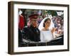 Prince Harry and Meghan Markle in the carriage after their wedding-Associated Newspapers-Framed Photo