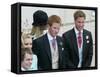 Prince Harry and Prince William after the wedding ceremony at Windsor Guildhall, for their father P-null-Framed Stretched Canvas