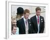 Prince Harry and Prince William after the wedding ceremony at Windsor Guildhall, for their father P-null-Framed Photographic Print