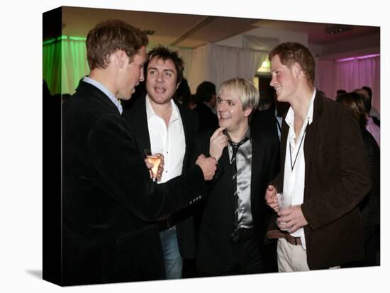 Prince Harry and Prince William with 80s pop band Duran Duran-null-Stretched Canvas