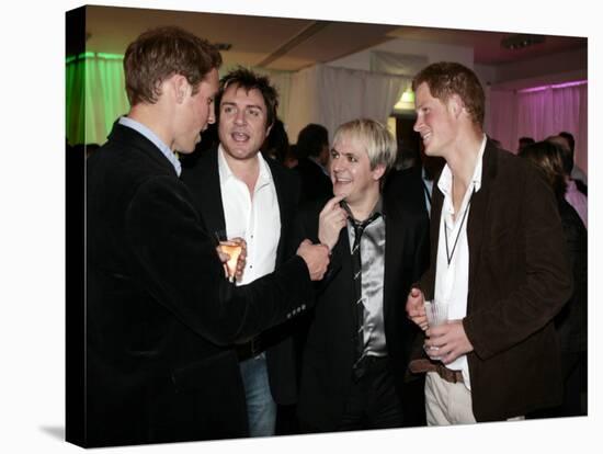 Prince Harry and Prince William with 80s pop band Duran Duran-null-Stretched Canvas