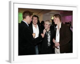 Prince Harry and Prince William with 80s pop band Duran Duran-null-Framed Photographic Print