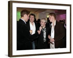 Prince Harry and Prince William with 80s pop band Duran Duran-null-Framed Photographic Print