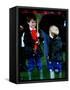 Prince Harry on right with Prince William at a polo match in Cirencester-null-Framed Stretched Canvas