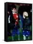 Prince Harry on right with Prince William at a polo match in Cirencester-null-Framed Stretched Canvas