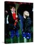 Prince Harry on right with Prince William at a polo match in Cirencester-null-Stretched Canvas