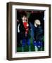 Prince Harry on right with Prince William at a polo match in Cirencester-null-Framed Premium Photographic Print